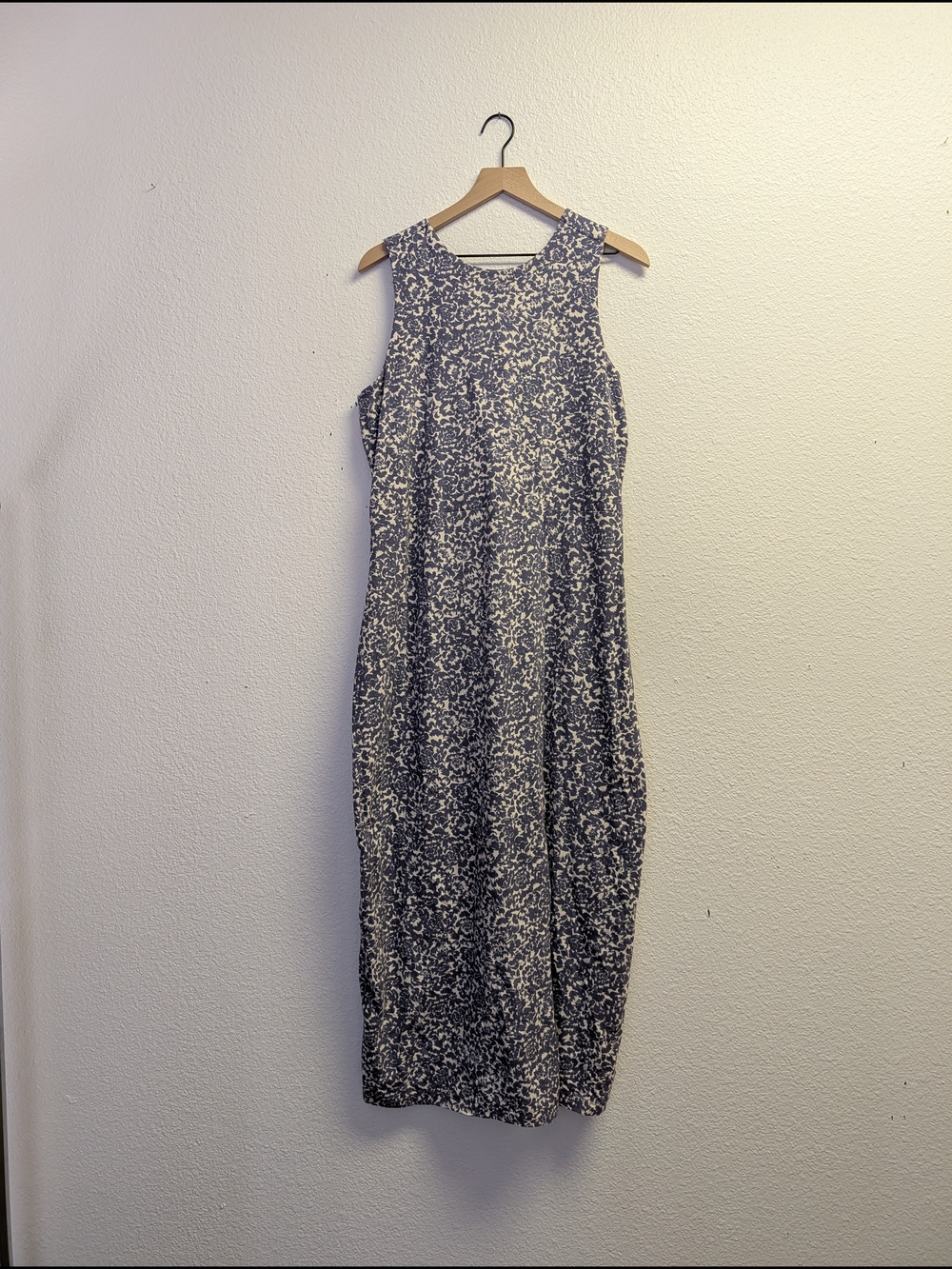 Pact Sleeveless Navy & White Floral Organic Cotton Patterned Midi Dress XXL